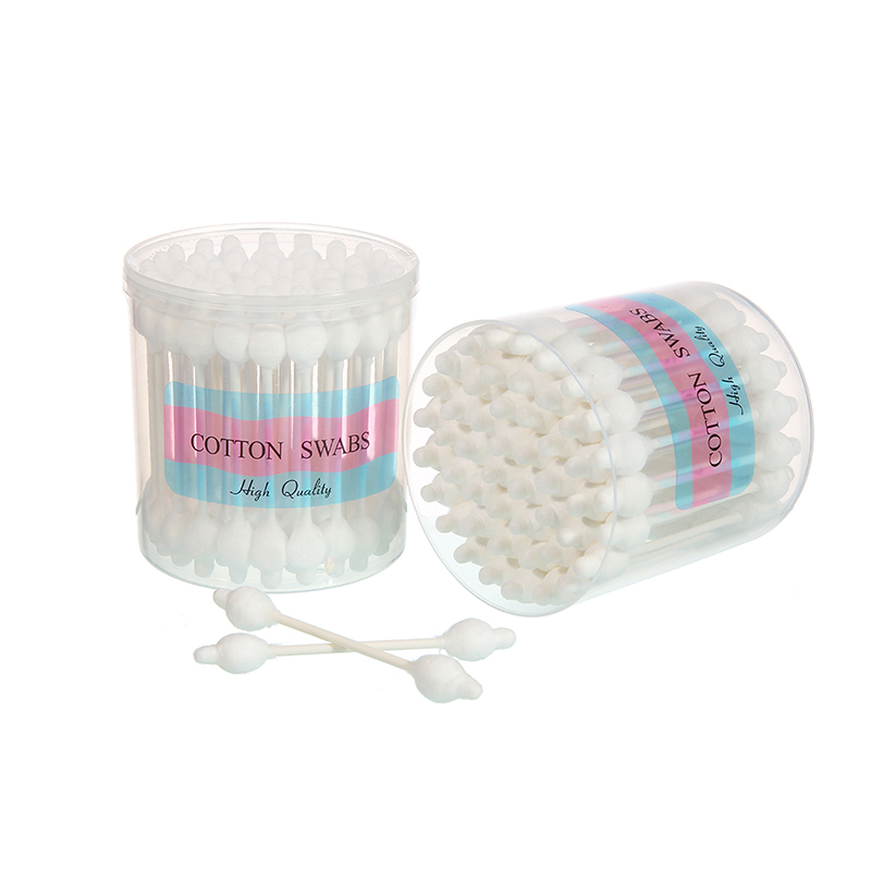 Cosmetic moale Dual End Bumbac cu autocolant din hârtie 