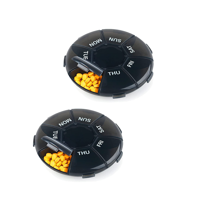 Organizator compact săptămânal de pastile pentru suplimente de vitamine 