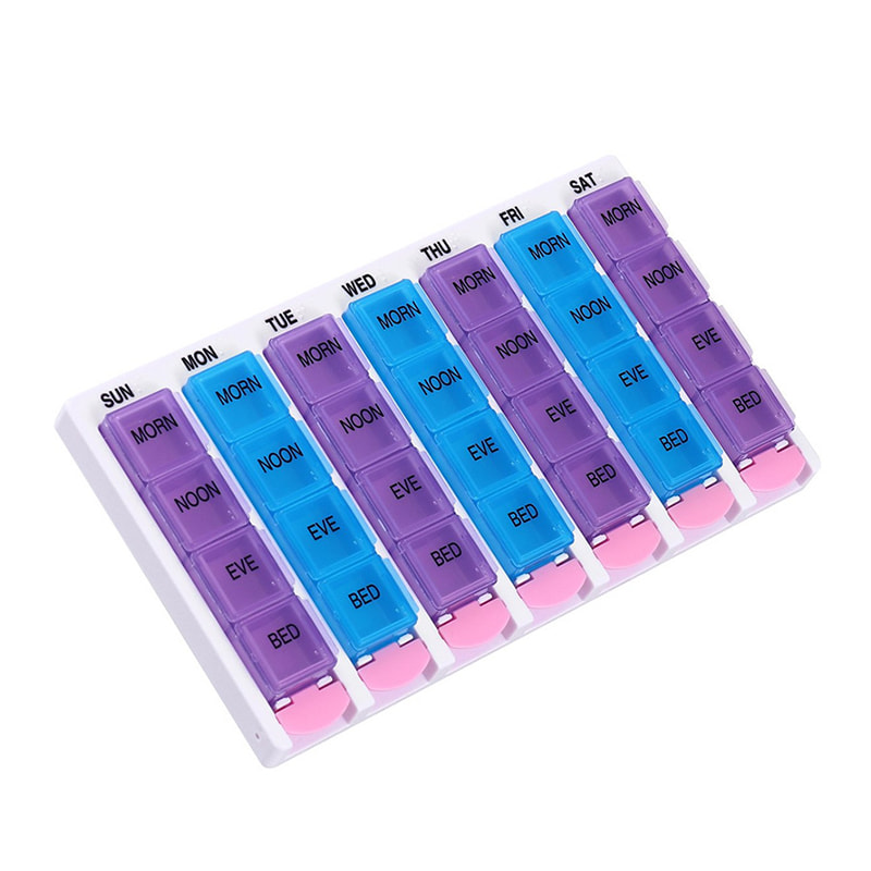 Reducere săptămânală cu buton pentru pastile pentru călătorii 