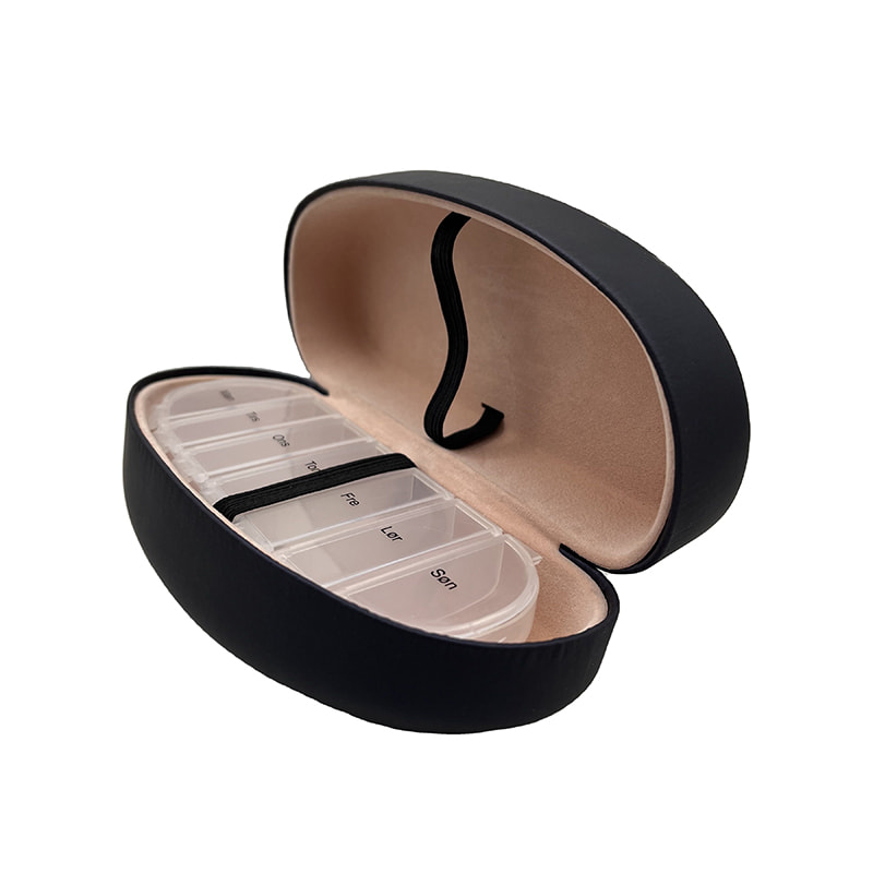 Novelty Weekly Organizator pentru pastile cu 7 compartimente cu carcasă pentru ochelari