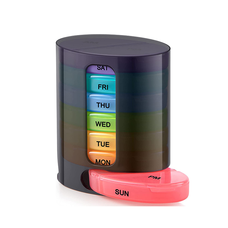 Cutie de medicamente din plastic stivuabilă cu 7 zile, 28 de compartimente 